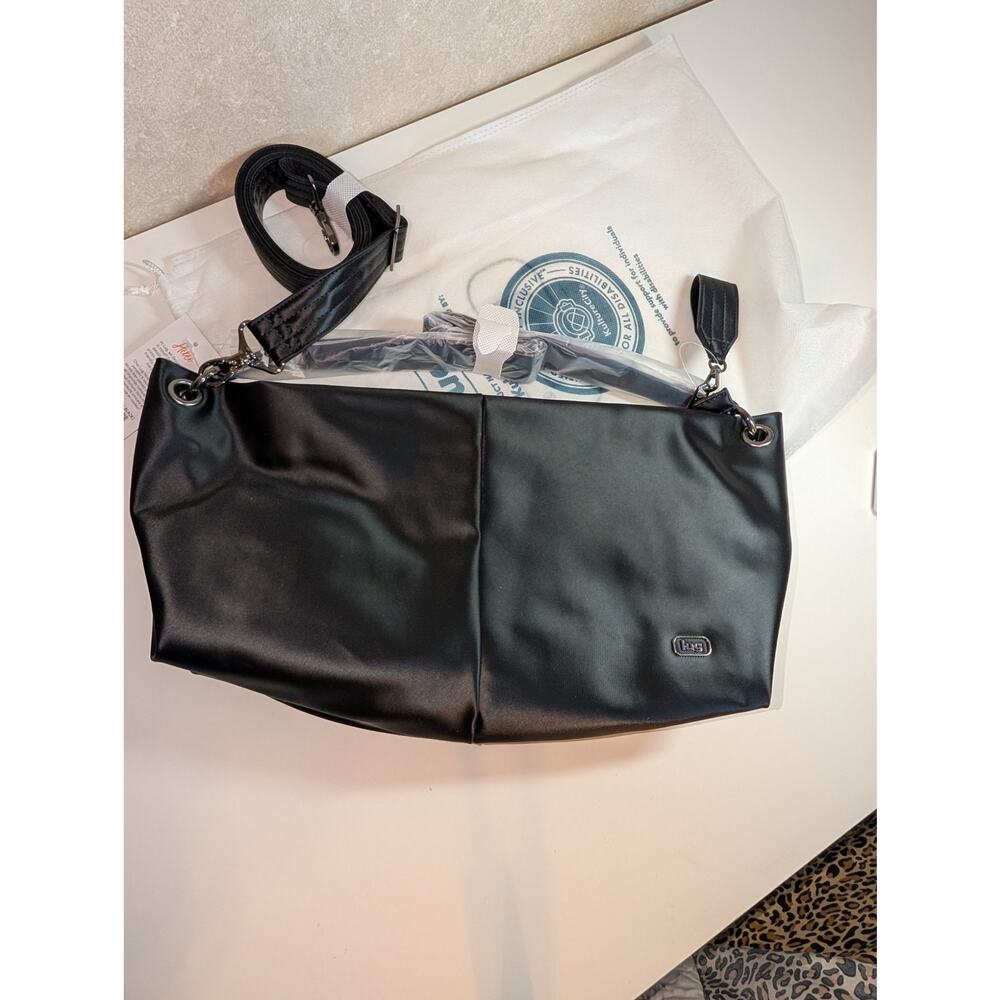 Lug Half Plunge Satin Luxe Vegan Leather Black North Star Grey Slouchy NWT - Picture 4 of 7